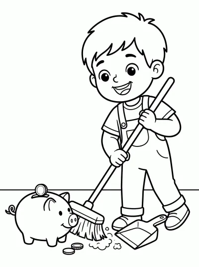 Desenho de Ajudar em casa para colorir