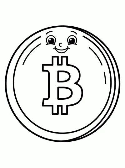 Desenho de Bitcoin para colorir