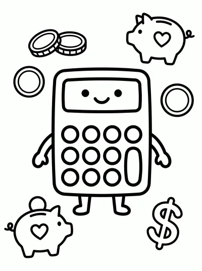 Desenho de Calculadora para colorir