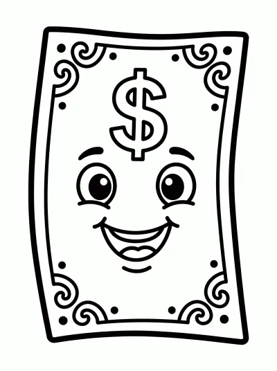 Desenho de Dollar bill para colorir