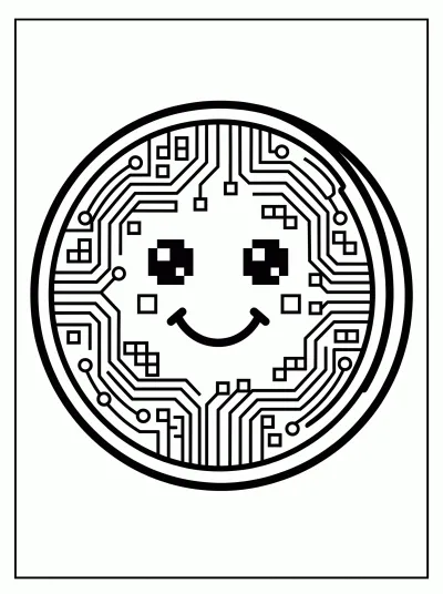 Desenho de Criptomoeda para colorir