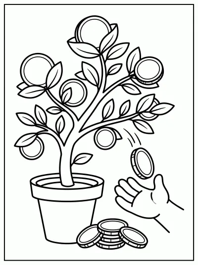 Desenho de Dividendos para colorir