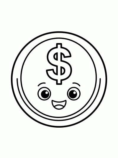 Desenho de Dollar coin para colorir