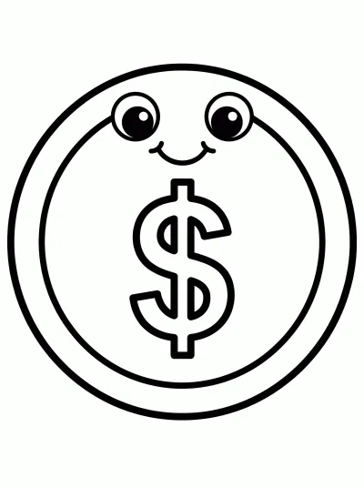 Desenho de Moneda de peso para colorir