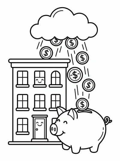 Desenho de Fundo imobiliário para colorir