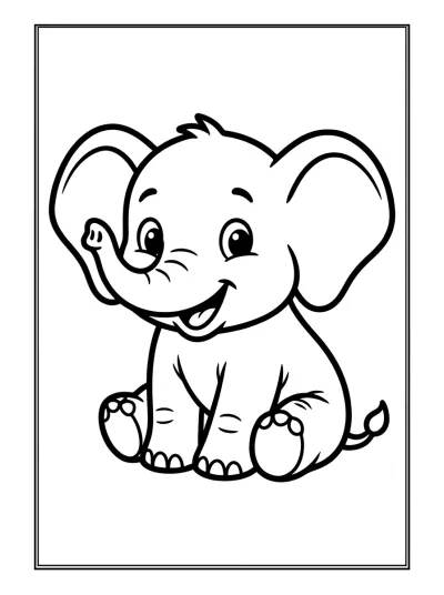 Desenho de Elefante Bebe para colorir