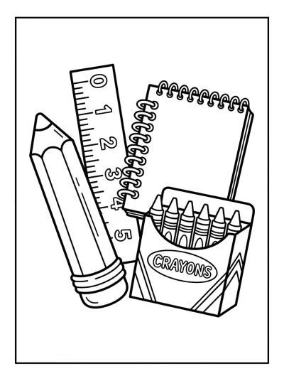 Desenho de Material Escolar para colorir