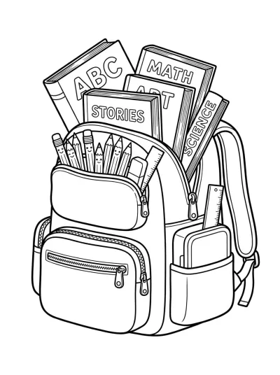 Desenho de Mochila Escolar para colorir