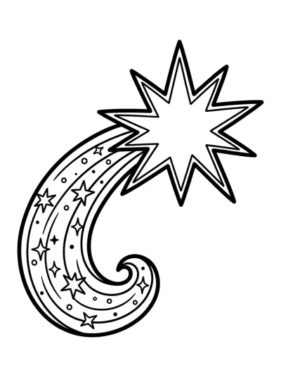 Desenho de Estrela Cadente para colorir