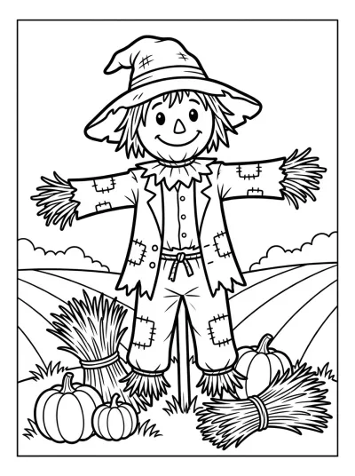 Desenho de Espantalho da Fazenda para colorir