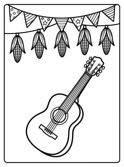 Desenho de Bandeirinhas Juninas para colorir