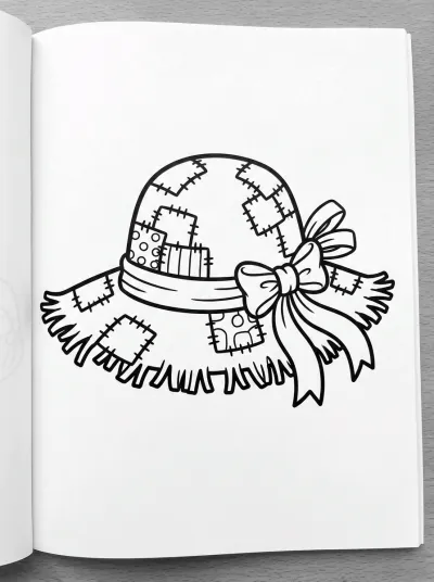 Desenho de Chapéu de Palha para colorir