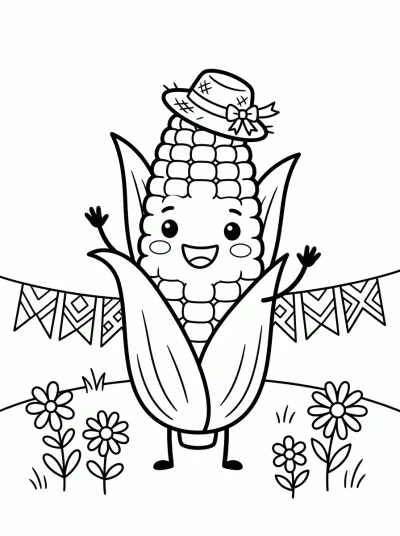 Desenho de Espiga de Milho para colorir