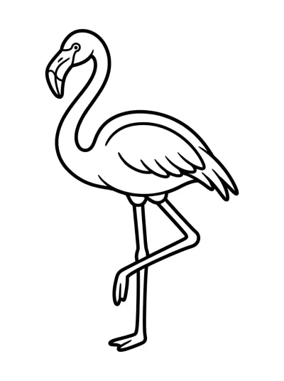 Desenho de Flamingo Elegante para colorir