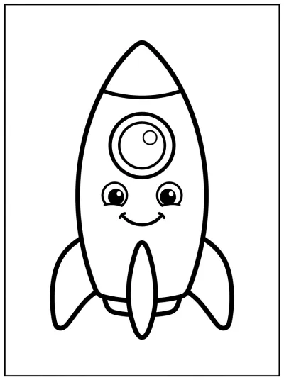 Desenho de Foguetinho Sorridente para colorir