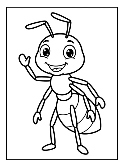 Desenho de Formiguinha Sorridente para colorir