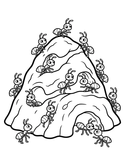 Desenho de Formigueiro para colorir