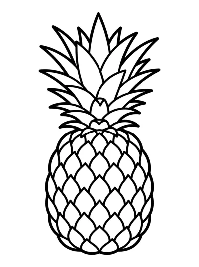 Desenho de Abacaxi para colorir