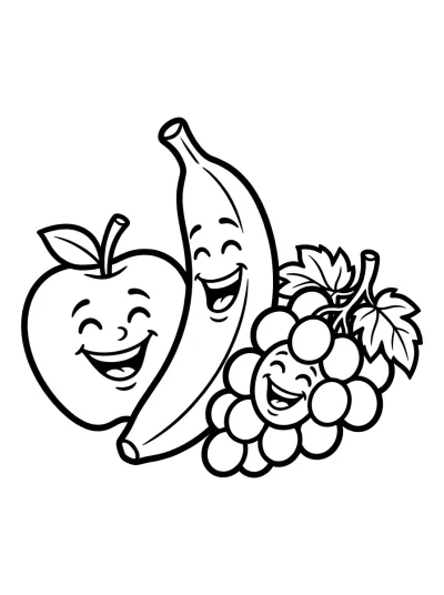 Desenho de Frutas Variadas para colorir