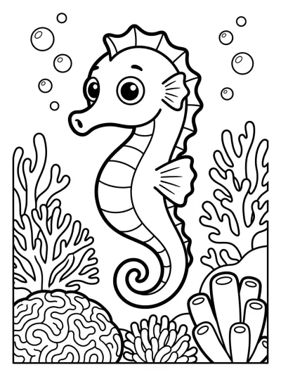 Desenho de Cavalo-Marinho para colorir