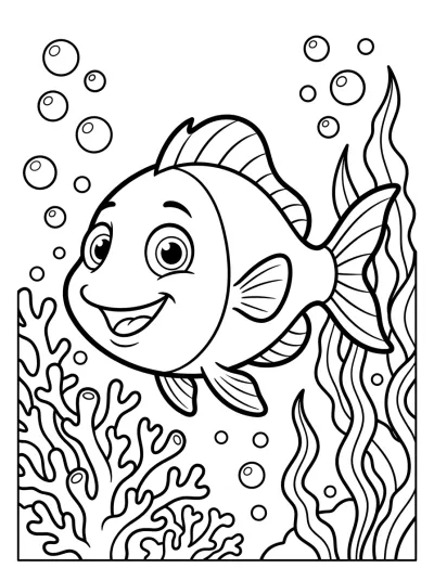 Desenho de Fundo do Mar para colorir