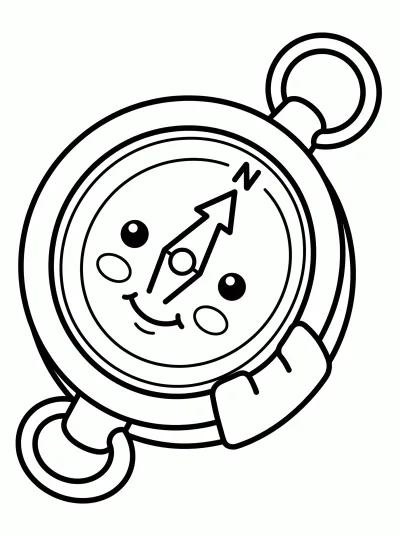 Desenho de Bússola para colorir