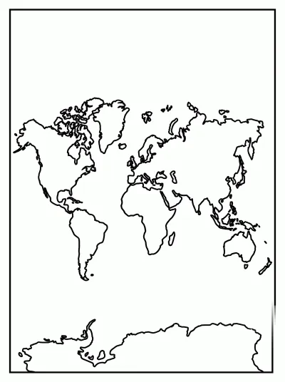 Desenho de Mapa-múndi para colorir