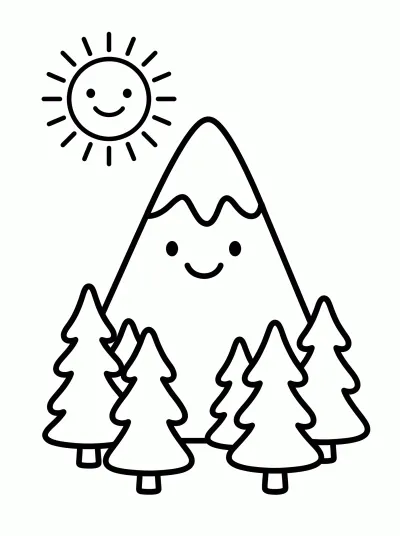 Desenho de Montanha para colorir