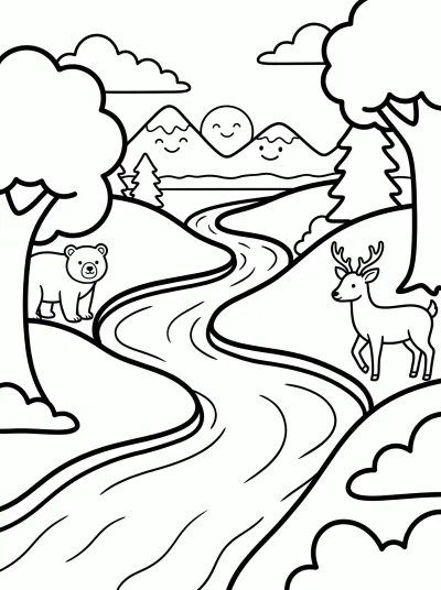 Desenho de Rio para colorir