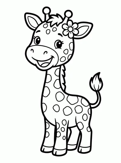 Desenho de Girafa Bebe para colorir