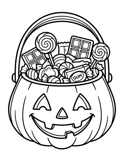 Desenho de Balde de Doces para colorir
