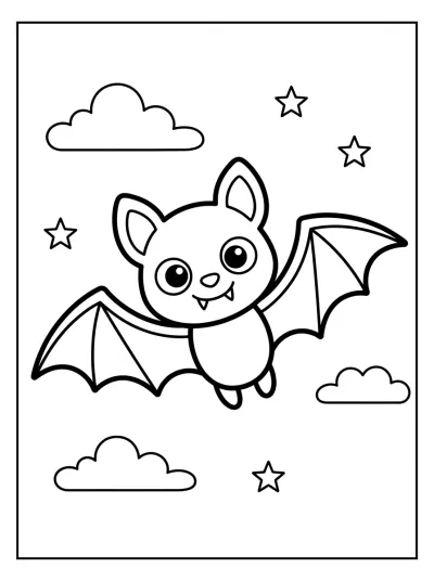 Desenho de Morcego do Halloween para colorir