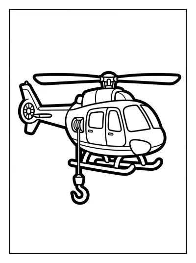 Desenho de Helicóptero de Resgate para colorir
