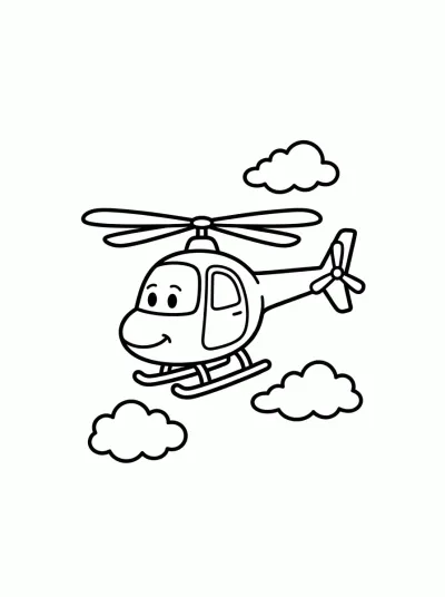 Desenho de Helicóptero Voando para colorir