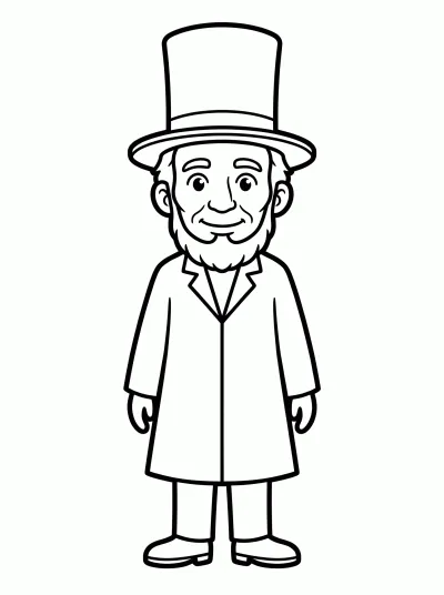 Desenho de Abraham Lincoln para colorir