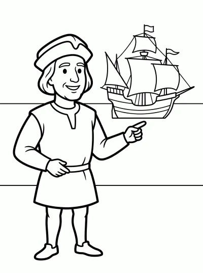 Desenho de Cristóbal Colón para colorir