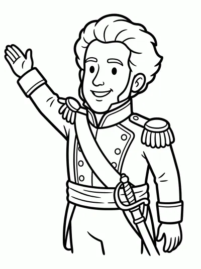 Desenho de Dom Pedro I para colorir