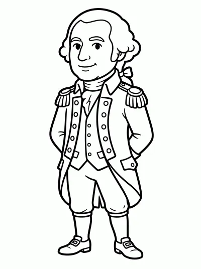 Desenho de George Washington para colorir