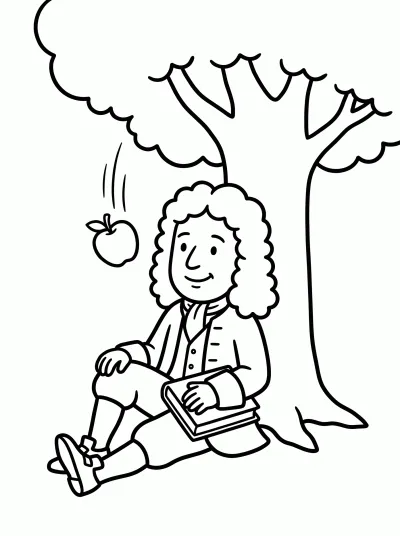 Desenho de Isaac Newton para colorir