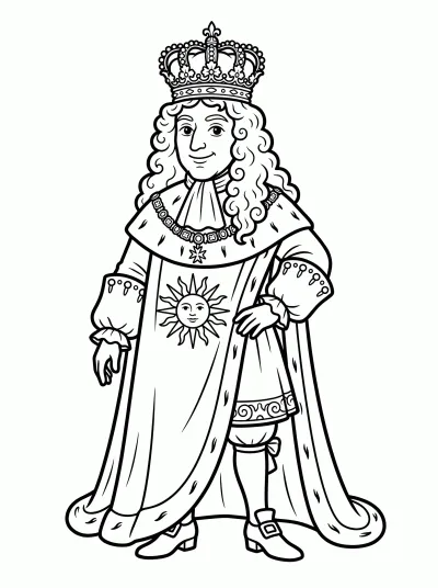 Desenho de Louis XIV para colorir