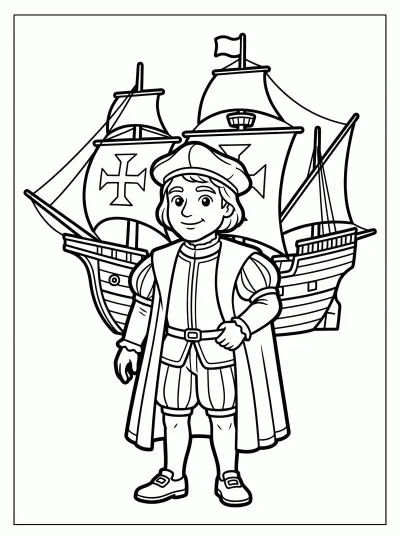 Desenho de Pedro Álvares Cabral para colorir