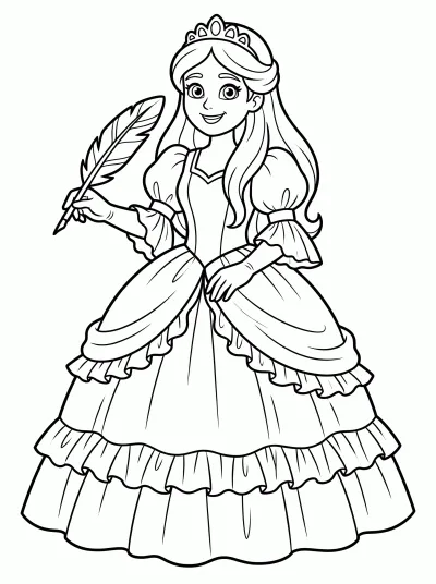 Desenho de Princesa Isabel para colorir