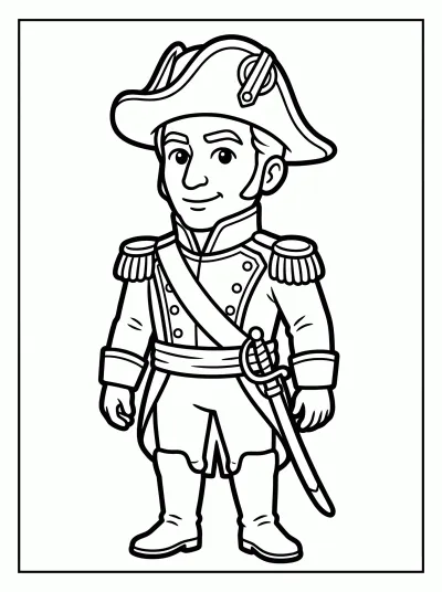 Desenho de Simón Bolívar para colorir