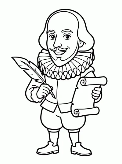 Desenho de William Shakespeare para colorir
