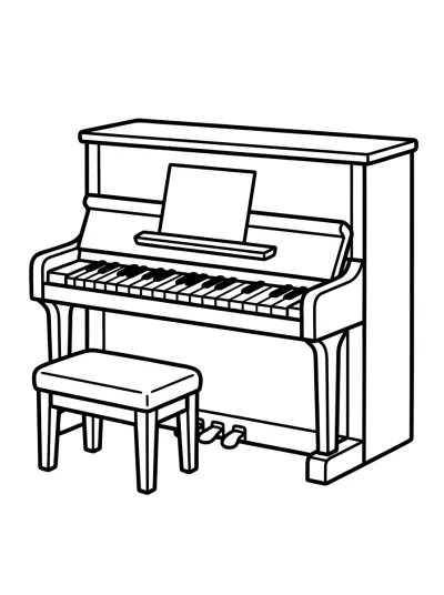 Desenho de Piano para colorir