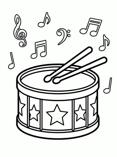 Desenho de Tambor para colorir