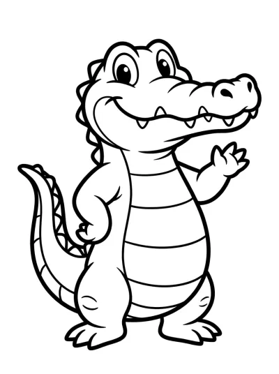 Desenho de Jacaré Sorridente para colorir