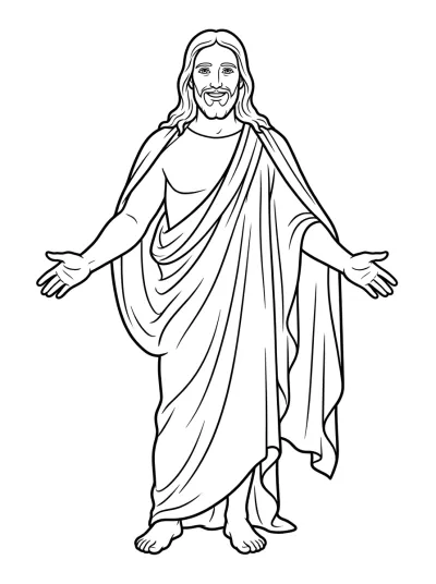 Desenho de Jesus de Braços Abertos para colorir