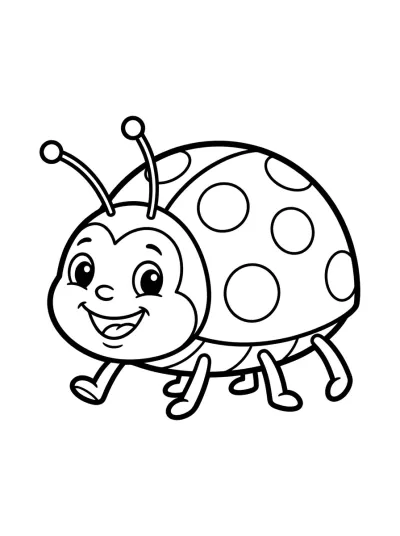 Desenho de Joaninha Sorridente para colorir