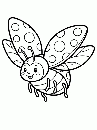 Desenho de Joaninha Voando para colorir